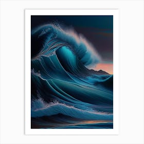 Waves Waterscape Crayon 1 Art Print