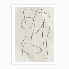 Neutral Female Body Line Art Print