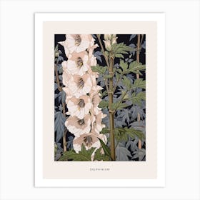 Flower Illustration Delphinium 3 Poster Art Print
