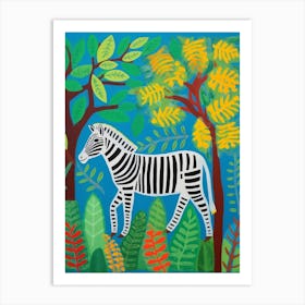 Maximalist Animal Painting Zebra 2 Art Print