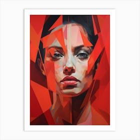 Abstract Geometric Lady Portrait 2 Art Print