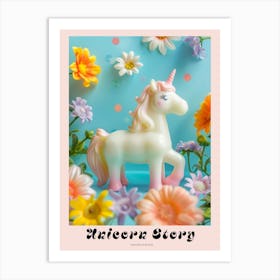 Toy Pastel Unicorn With Flowers 1 Poster Art Print