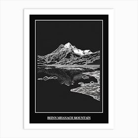 Beinn Mhanach Mountain Line Drawing 5 Poster Art Print