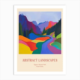 Colourful Abstract Olympic National Park Usa 4 Poster Art Print