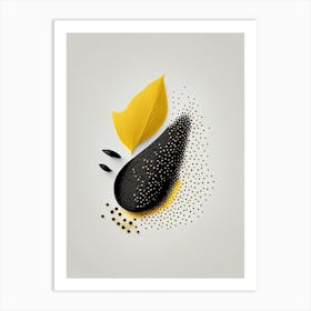 Black Mustard Seeds Spices And Herbs Retro Minimal 1 Art Print