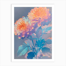 Iridescent Flower Marigold 2 Art Print