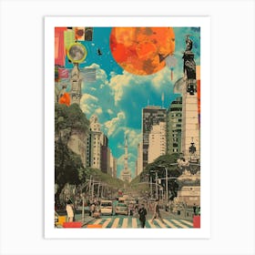 Buenos Aires   Retro Collage Style 4 Art Print