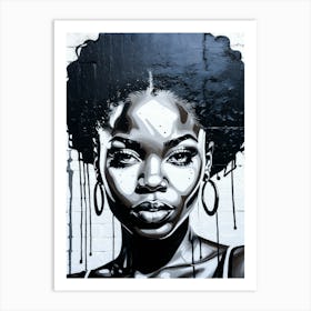 Graffiti Mural Of Beautiful Black Woman 208 Art Print