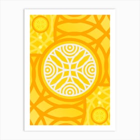 Geometric Abstract Glyph in Happy Yellow and Orange n.0043 Art Print
