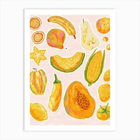 Yellow Fruits Art Print