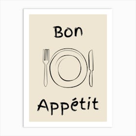 Bon Appetit B&W Poster Art Print