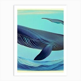 Beluga Whale Retro Illustration Art Print