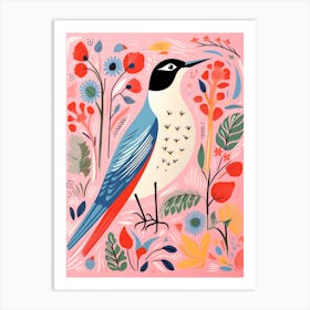 Pink Scandi Common Tern 1 Art Print