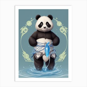 Dreamshaper V7 Creates A Tender Panda Bear Warrior For The Ear 1 Art Print