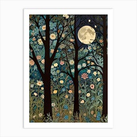 William Morris Moonlight In The Forest 107 Art Print