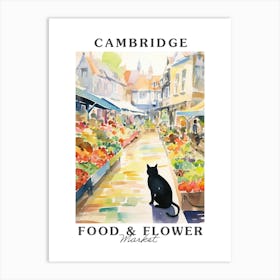 Food Market With Cats In Cambridge 1 Poster Art Print