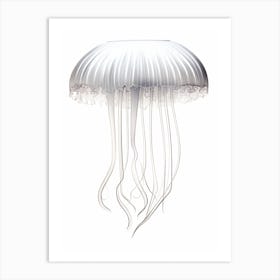 Comb Jellyfish Simple Illustration 7 Art Print