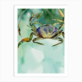 Blue Crab II Storybook Watercolour Art Print
