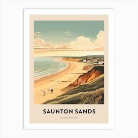 Devon Vintage Travel Poster Saunton Sands 2 Art Print