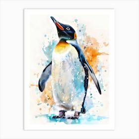 Penguin Watercolor Painting Art Print