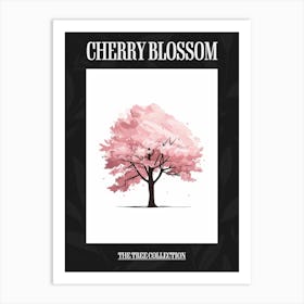 Cherry Blossom Tree Pixel Illustration 4 Poster Art Print