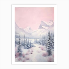Dreamy Winter Painting Banff National Park Canada 4 Art Print