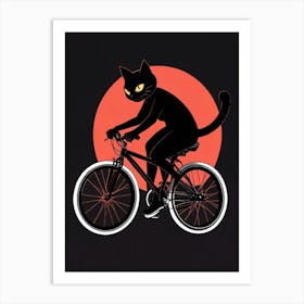 Cat Riding A Bike Art Print