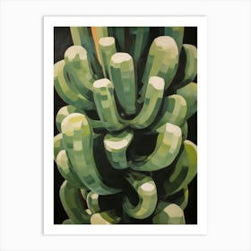 Modern Abstract Cactus Painting Cylindropuntia Kleiniae Cactus 1 Art Print