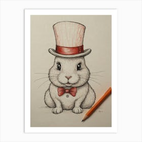 Rabbit In A Top Hat 1 Art Print