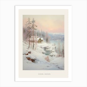 Dreamy Winter Painting Poster Kiruna Sweden Art Print