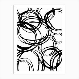 Black And White Circles Minimal Abstract Art Print