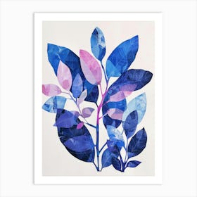 Blue Leaves 20 Art Print