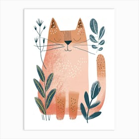 European Shorthair Cat Clipart Illustration 3 Art Print