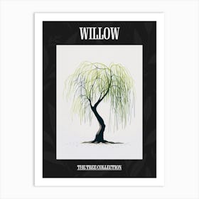 Willow Tree Pixel Illustration 2 Poster Art Print