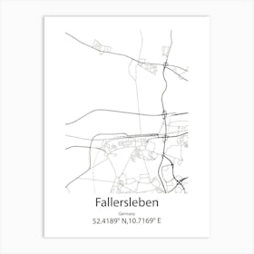 Fallersleben,Germany Minimalist Map Art Print