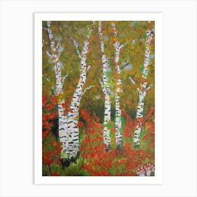 Birch Trees In Autumn Art Print