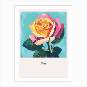 Rose 6 Square Flower Illustration Poster Art Print