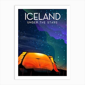 Iceland Under The Stars camping  Art Print