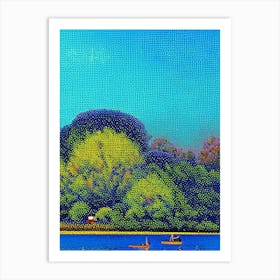 Lakeland, City Us  Pointillism Art Print