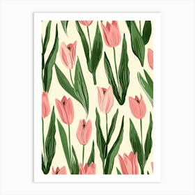 Pink Tulips 1 Art Print