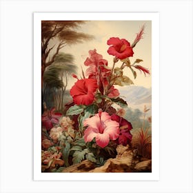 Hibiscus Flower Victorian Style 3 Art Print