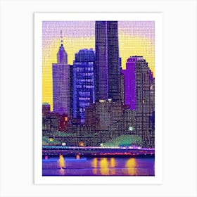 Minneapolis, City Us  Pointillism Art Print