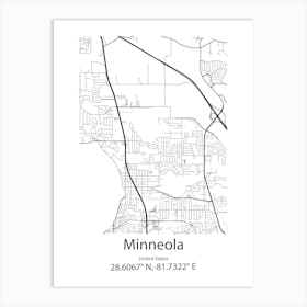 Minneola,United States Minimalist Map Poster