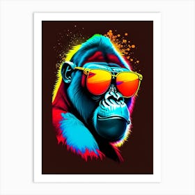 Gorilla With Sunglasses Gorillas Tattoo 1 Art Print