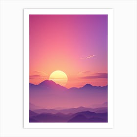 Sunset Over The Mountains Art Print