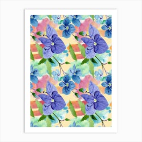 Watercolor Flowers - Veronica blue flower 1 Art Print