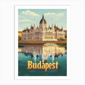 Aihrgdesign A Classic 1960s Travel Poster For Budapest 4 Art Print