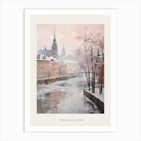 Dreamy Winter Painting Poster Stockholm Sweden 2 Art Print