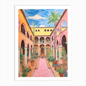 The Cloister At Sea Island   Sea Island, Georgia   Resort Storybook Illustration 3 Art Print