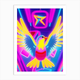 Neon Bird-Reimagined Art Print